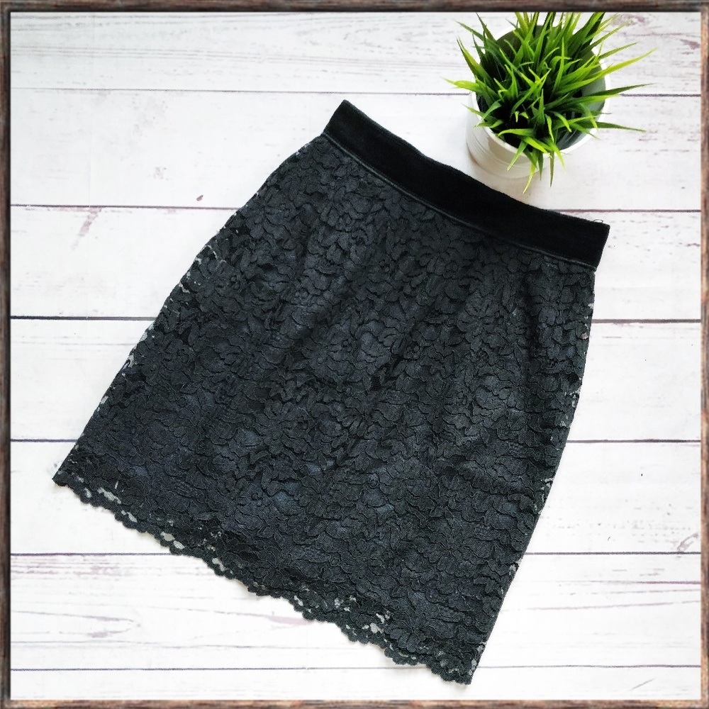 D&G Charcoal Lace Midi Skirt
